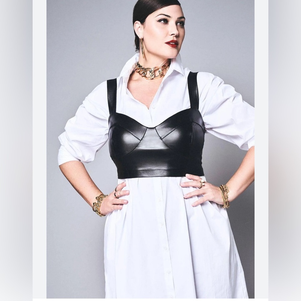 ELOQUII Faux Leather Bustier